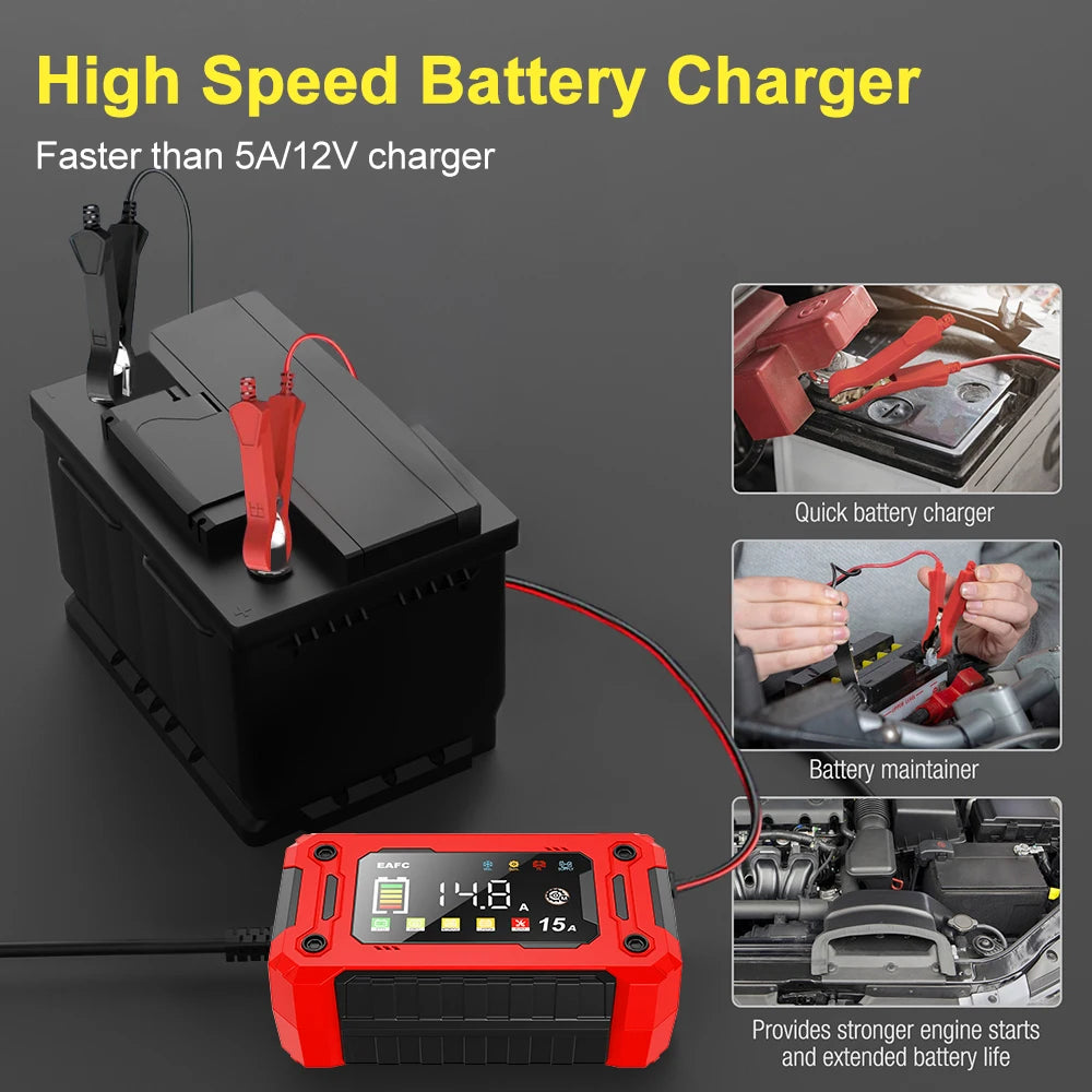 Newest 12V Car Battery Charger 15A/8A